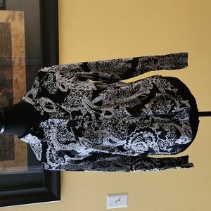 Lauren Ralph Lauren black and white paisley long sleeve shirt